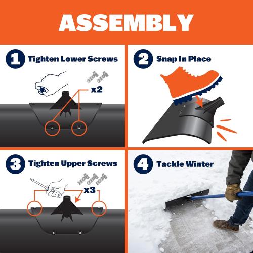 Marshalltown Polar Pusher 30 Inch Snow Pusher Shovel, Lightweight Non-Stick UHMW Makes Plowing Snow Easy, Made in the USA, SNOWP30