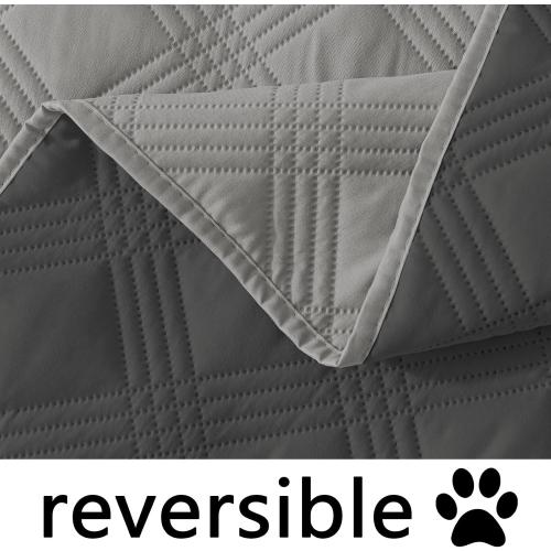 hyha Waterproof Dog Blanket, Reversible Pet Bed Blanket, Soft Sofa Couch Cover for Dogs Washable, Waterproof Pet Couch Covers for Sofa Puppy Cats Furniture Protector(30x70, Grey/Dark Grey)