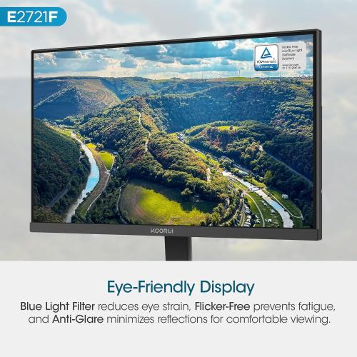 Size 27 KOORUI 27 Inch QHD (2560x1440) IPS Ultra-Thin Computer Gaming Monitor, 100Hz Refresh Rate, DCI-P3 95%, FreeSync & G-Sync, 1ms MPRT, VESA 100x100mm, Tilt Adjustable for Game and Work