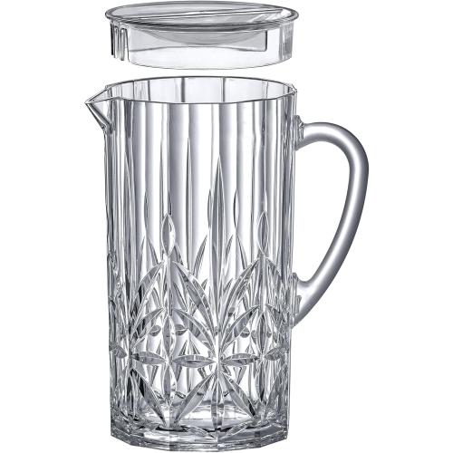 Amazing Abby - Stately - Acrylic Pitcher (80 oz), Clear Plastic Water Pitcher with Lid, Fridge Jug, BPA-Free, Shatter-Proof, Great for Iced Tea, Sangria, Lemonade, Juice, Milk, and More