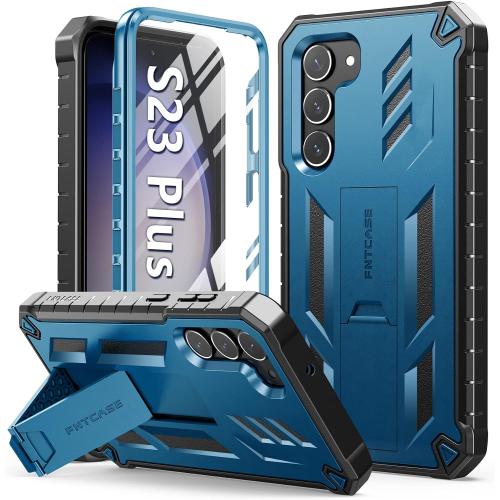 FNTCASE for Samsung-Galaxy S23 Plus Case, Built-in Screen Protector Blue