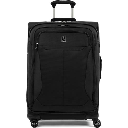 Travelpro Tourlite Softside 25 Expandable Luggage with 4 Spinner Wheels, Lightweight Suitcase, Checked Medium, Black