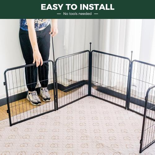FXW Rollick Unleashed Dog Playpen for Indoor, Yard, RV Camping, 24 inch 8 Panels for Small and Puppy Dogs, Black│Patented