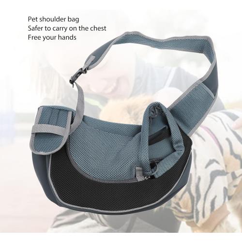 Pet Sling, Pet Dog Sling Carrier Adjustable Dog Satchel Carrier Bag Pet Single Shoulder Bag, Suitable for Puppy, Small Dogs, and Cats for Outdoor Travel (Black)