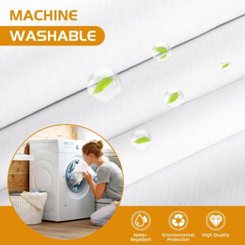 eachope 1 Pack Fabric Snap-in Shower Curtain Liner Replacement,Compatible with No Hook Shower Curtain with Snap in Liner, Removable & Water-Repellent,Machine Washable,70x54,White