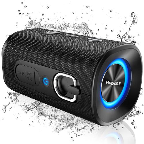 Bluetooth 5.4 Speaker, 2026 Wireless Bluetooth Speaker with 20W Stereo Deep Bass, HD Call, Colorful RGB Lights, TF-Card USB, TWS Pairing, IP-X7 Waterproof for Travel Party Home Beach Indoor Outdoor