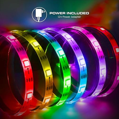 Monster Smart RGB IC LED Strip Lights 50ft – Sound Reactive Strip Lights for Bedroom, App & Voice Control, RGB Light Strip for Room, Alexa Google Home, Razer Chroma Sync - 270 RGB IC LED Lights