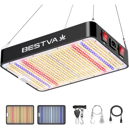 Black BESTVA 2025 Upgrade DC1000 Led Grow Light with High Yield Diodes Full Spectrum LED Grow Lights for Indoor Plants Greenhouse Veg Bloom Light Hydroponic Grow Lamp