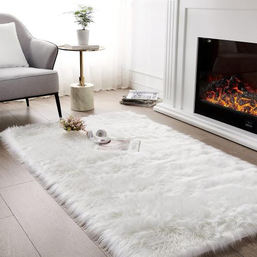 Soft Fluffy Area Rug, White