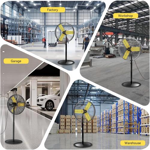 30 Inch Commercial Industrial Pedestal Fan Oscillating, 8900 CFM Industrial Fans Heavy Duty with 3 Speed, Metal Stand up Fans with Poweful Motor, UL Safety Listed