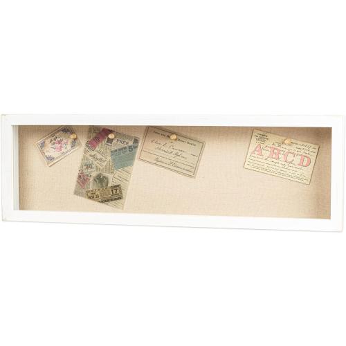 Freezing point Shadow Box Frame 8x25 Flower Shadow Box Pin Display Case Cabinet Picture Frame with Linen Back Memorabilia Awards Medals Badge Bouquet Wedding Memory Box for Keepsakes Long White