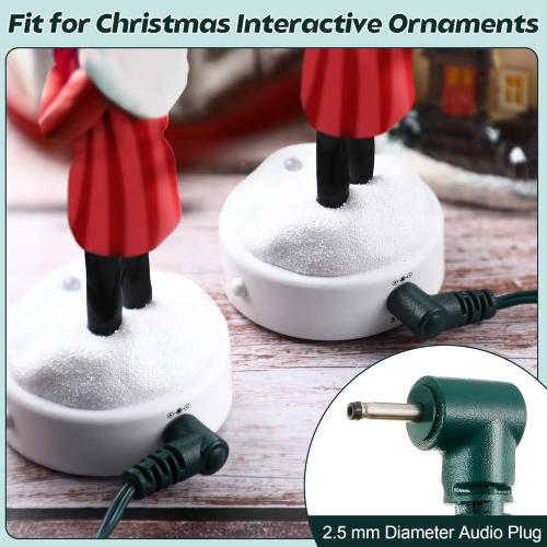Dreyoo Christmas Ornaments Power Cord with 7 Plug, Compatible with Christmas Ornaments Interactive Ornaments, 5V 10.5W Power Cord Adapter Suitable for 2.5 mm Diameter Power Interface