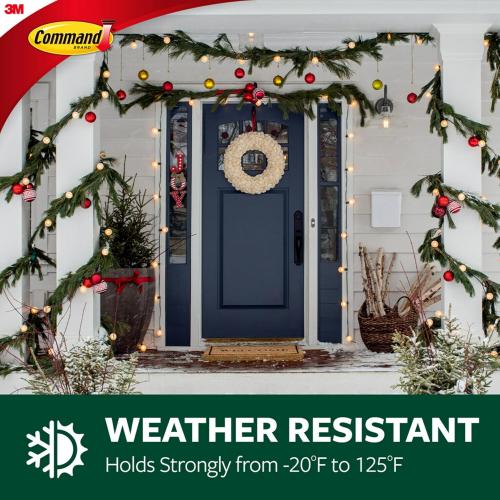 4 packs of Command Outdoor Medium Clear Wall Hooks, 5 Hooks and 6 Command Strips, Damage Free Hanging Wall Hooks for Hanging Outdoor Wall Decor with Weather Resistant Strips, Holds up to 2 lb