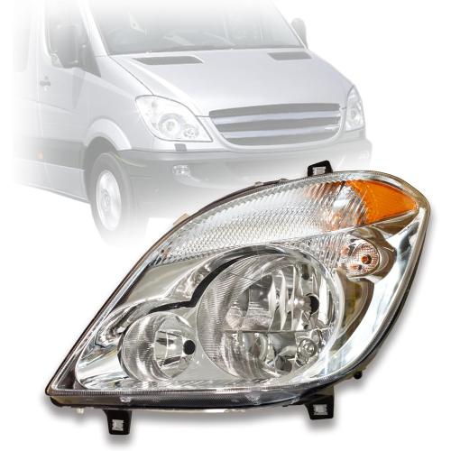 Headlights Compatible with 2006-2013 Benz Sprinter Van Headlight Compatible with 2007-2013 Freightliner Dodge Sprinter Van Halogen Front Head Lights (Front Left)