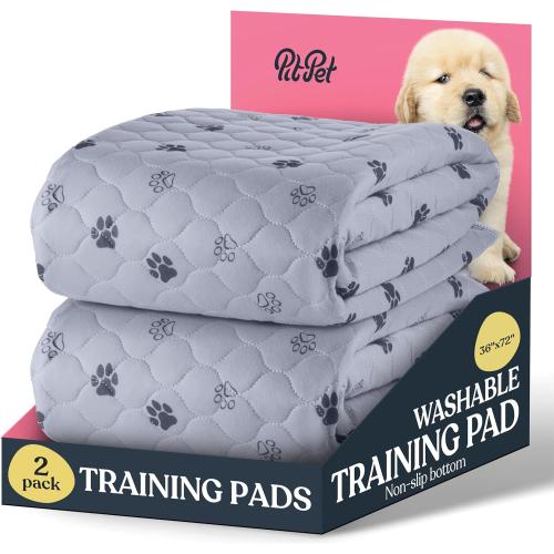 Pack of 2 Color Grey Super Absorbent Washable Pee Pads for Dogs - 2-Pack Superior Reusable Puppy Pads Pet Training Pads –100% Waterproof Dog Pee Pad Protects Against Urine Leakage Non-Slip Grip Prevents Slipping& Bunching