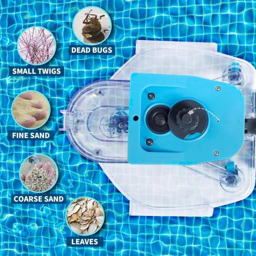 Cordless Pool Leaf Vacuum Cleaner with Dual Filter Bags for Above Ground & Inground Pools – Heavy Duty Swimming Pool Vacuum, 24GPM Strong Suction for Easy Leaf & Debris Removal
