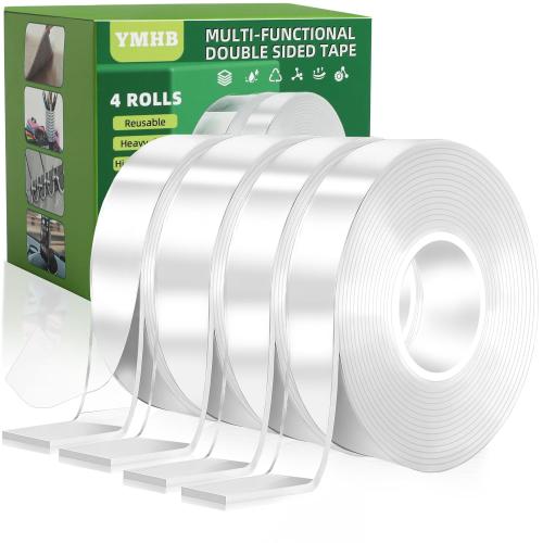 4 Rolls Double Sided Tape Heavy Duty, Nano Tape Double Sided Mounting Tape