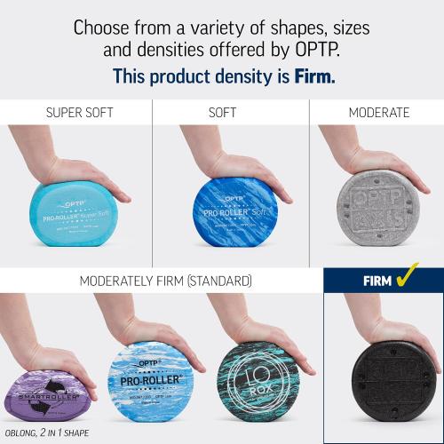 OPTP AXIS Firm Foam Roller, High Density Foam Roller for Physical Therapy, Yoga, Pilates, Fitness Exercise and Sports Training (Black, 36 X 6 Round)