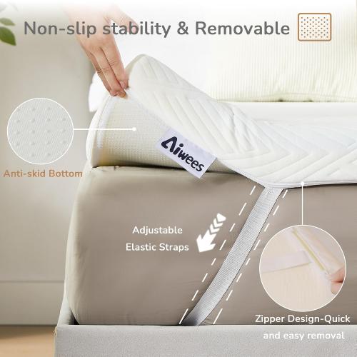 3 Inch Twin XL Mattress Topper, Memory Foam Mattress Topper, Premium Soft Topper for Back Pain, Bed Topper with Removable Soft Cover