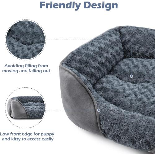 INVENHO Large Dog Bed for Large Medium Small Dogs, Rectangle Washable Dog Bed, Orthopedic Dog Bed, Soft Calming Sleeping Puppy Bed Durable Pet Cuddler with Anti-Slip Bottom L(30x24x9)