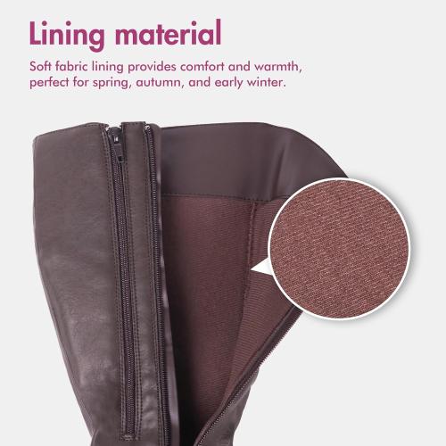 Size 6.1/2...Hawkwell Women's Wide Calf Double Zipper Knee High Riding Boots