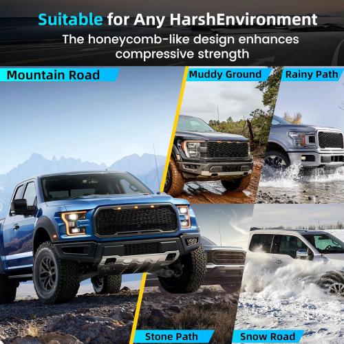 Upgraded Ford F150 Full Skid Plate Kit Fits 2015-2022 Ford F150 4WD Entire Series 2.7L EcoBoost, 3.3L, 3.5L EcoBoost, 5.0L V8 EcoBoost, with Engine Front, Drivetrain Centerand and Rear Axle Protection