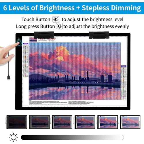 Rechargeable A1 Light Pad 35.4”x23.6”, Extra Large LED Light Board for Diamond Painting, 3-Color Modes Light Box, Diamond Art Light Table, Lightbox for Tracing and Drawing, Sketching, Artists