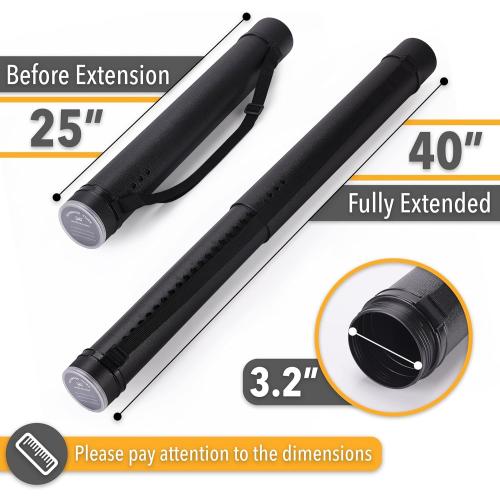 Mr. Pen- Poster Tube, 25 to 40, Extendable Poster Tube with Strap, Poster Carrying Case, Back to School Supplies