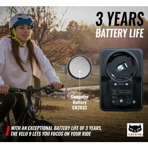 CATEYE Velo Wired Bike Computer – Entry-Level Speedometer and Odometer, Perfect for Beginner Cyclists, Auto Start/Stop, Easy Setup for Road, MTB, Gravel Bikes, 3 Year Battery Life