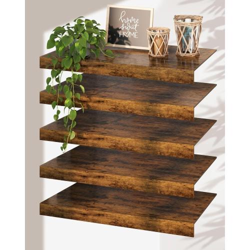 Set of 5 Size  38 W × 16 D Wire Rack Covers for Shelves – Engineered Wood Shelf Covers for Wire Shelving, Rustic Farmhouse Style for Pantry, Closet & Utility (5 Pack, 38 W × 16 D)