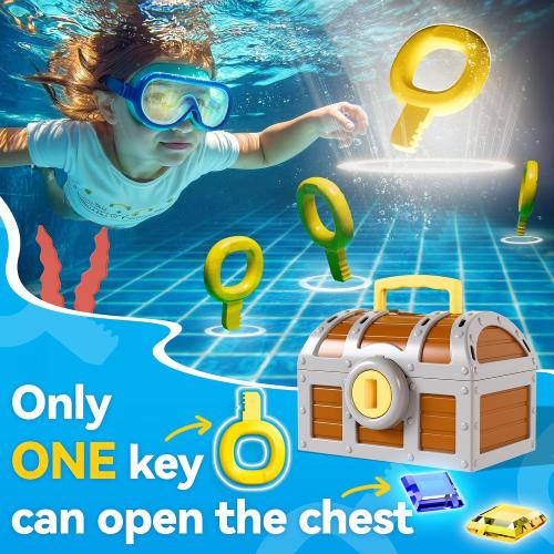 Funscape Kids Pool Diving Toy, Large Treasure Chest Water Dive Pool Games