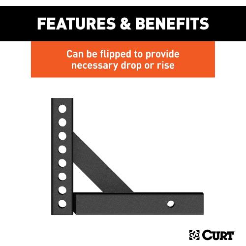Curt Manufacturing 17120 Adj Hitch Bar 12 in X 5 625 in W/8 875 in Rise
