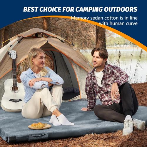 CYMULA CertiPUR-US Memory Foam Camping Mattress Pad, Portable Foam Sleeping Pad for Camping, Roll up Sleeping Mat for Adults Guest Floor Bed for Sleepover, Car, Tent SUV Cot Mattress