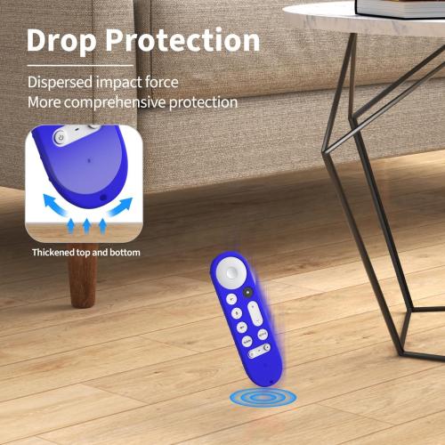 Silicone Cover Case for Google TV Streamer 4K Google TV (4K) Voice Remote 2024 Remote Cover Anti-Slipping Silicone Case (Blue)