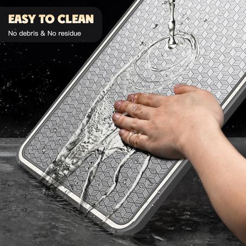 Size 15x10 Stainless Steel Cutting Board, Double Sided Chopping Board for Kitchen, Scratch-resistant Mesh Design, Non Toxic, Juice Groove, Dishwasher Safe, 304 Stainless Steel and Wheat Straw PP (15×10 In）