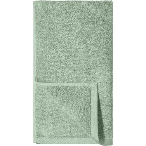 Amazon basics Lightweight quick-dry hand towels - 100% cotton, 8-pack, 28 x 16 inches, seafoam green