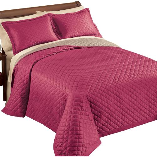 Collections Etc Classic Elegant Reversible 3-Piece Bedspread Set