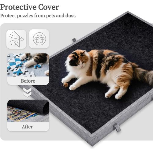 Becko US 1000 Piece Jigsaw Puzzle Table with 4 Drawers & Cover, Tilting Puzzle Board with Foldable Legs & 3 Tilt Angles, Lightweight & Portable Tables for Adults, for 1000 Piece Puzzles