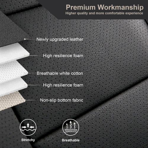 GIANT PANDA Customized Full Set Car Seat Covers Fit Ford Mustang Coupe Hardtop 2015 2016 2017 2018 2019 2020 2021 2022 2023 2024 2025 2026- (Black)