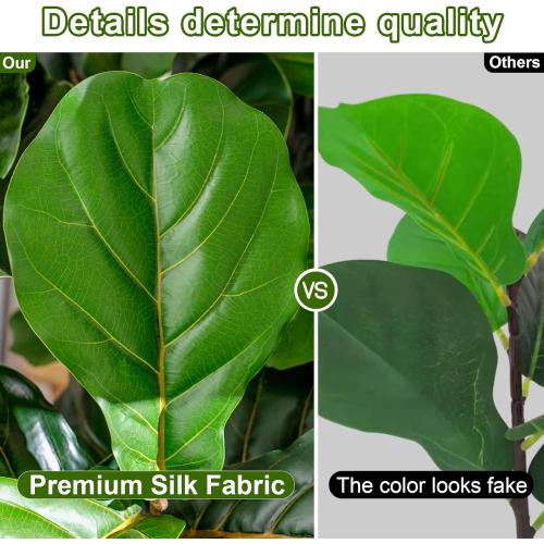 Large Artificial Trees with Pot Indoor Outdoor Realistic Floor Fake plantas Tall Faux Fiddle Leaf fig Tree for Home Living Room Bedroom Office Porch Outside Patio arboles artificiales para decoracion