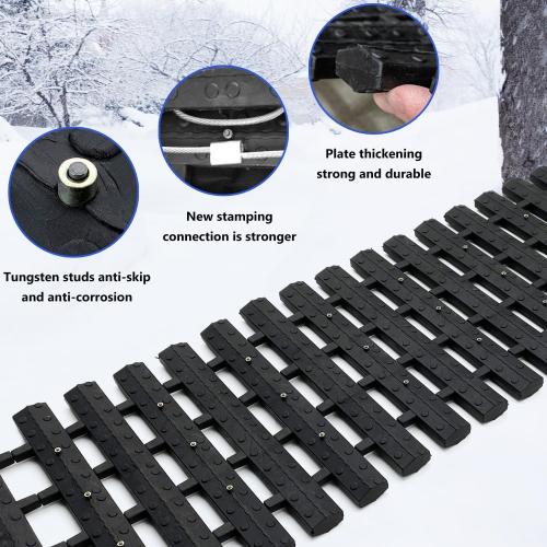 BASHIK Portable Recovery Traction Mat Tracks for Car/Truck in Mud, Snow, Ice，Sand Emergency Strong Grasping Strength Gloves and 1 Bag Attached（2 Pcs 47.5“ X 10.6”）