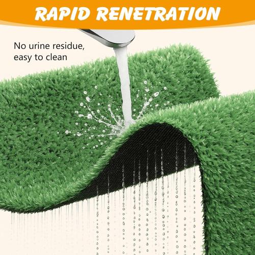 Dog Grass Pad with Tray,35x23in Dogs Potty Tray with 2-Pack Replacement Artificial Grass,Dog Litter Box for Pet Training,Indoor Portable Pottys Pet Toilet