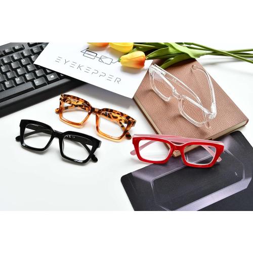 4 Pack Eyekepper 4 Pack Ladies Reading Glasses - Oversized Square Design Readers for Women