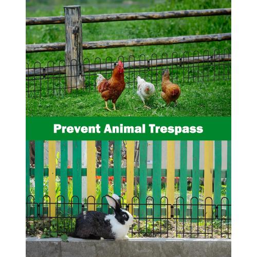 Pack of 25 Size 16.7x26.25 MOOACE Animal Barrier Fence 25 Pack, 16.7 in(H) X 26.25 ft(L), No Dig Decorative Garden Fence, Rustproof Metal Dog Rabbit Blocker Fencing, Small Fence Border for Outdoor Yard