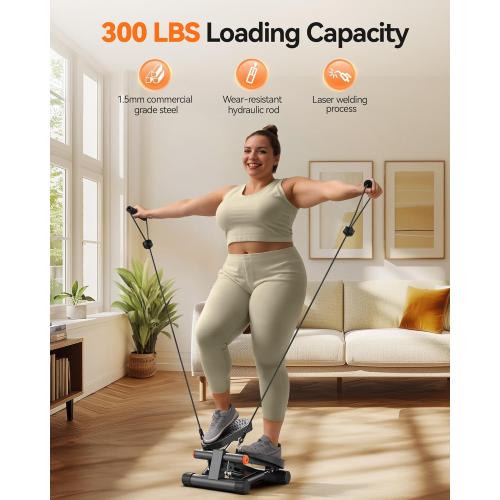 Niceday Steppers for Exercise, Stair Stepper with Resistance Bands, Mini Stepper with 300LBS Loading Capacity, Hydraulic Fitness Stepper with LCD Monitor