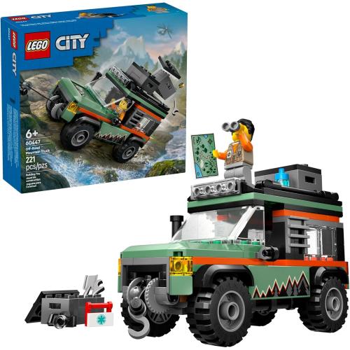 LEGO City Off-Road 4x4 Mountain Truck Toy - Building Toy Set for Kids, Boys and Girls, Ages 6  - Fun Gift Idea for Birthdays and Holidays - with Adventurer Minifigure and Accessories - 60447