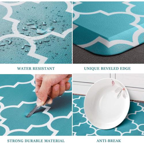 WISELIFE Kitchen Mat Cushioned Anti-Fatigue Kitchen Rug ,Non Slip Waterproof Kitchen Mats and Rugs Heavy Duty PVC Ergonomic Comfort Mat for Kitchen, Floor Home, Office, Sink, Laundry, Green