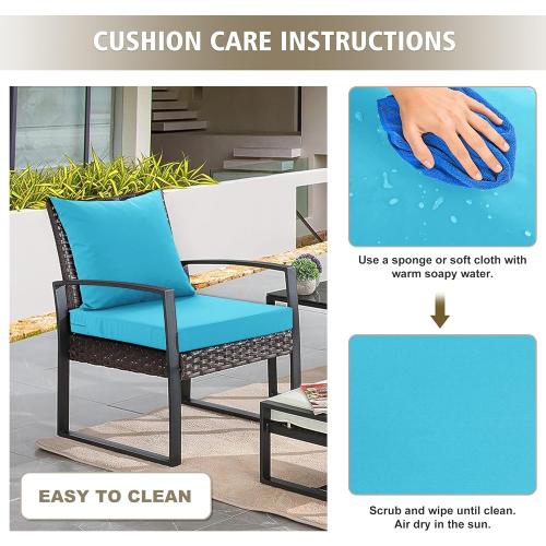 22x22 Teal 2 Pack Outdoor Cushions for Patio Furniture, Waterproof Outdoor Chair Cushion w/Fade-Resistant, Removable & Machine-Washable Cover, 22x22 Inch, Deep Seat Sofa/Couch Pad Replacement – Set of 2, Teal