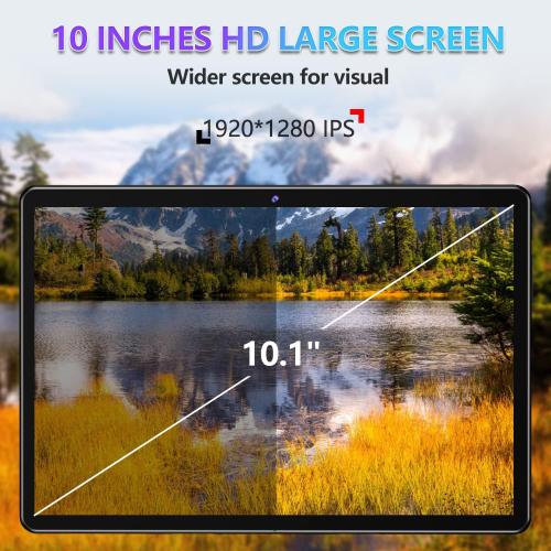 Black Tablet 10.1 Octa-Core Android 11 Tablet, 64GB Storage Tablets with Keyboard, Stylus Pen, Dual 13MP 5MP Camera, WiFi, Bluetooth, GPS, 512GB Expand Support, IPS Full HD Display