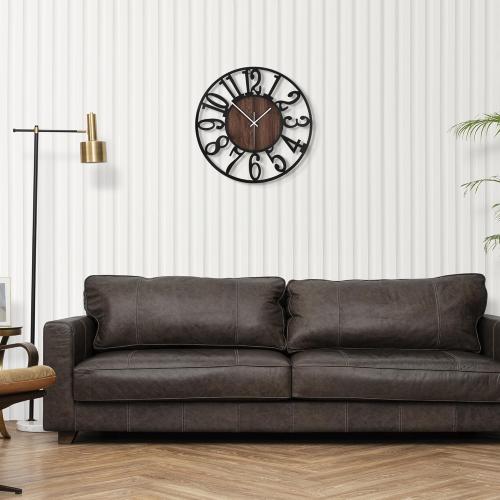 LEIKE 12in Arabic Numeral Wall Clock Battery Operated Black, Silent Non Ticking, Wall Clocks for Living Room Decor, Small Classic for School, Office, Home, Kitchen, Bedroom